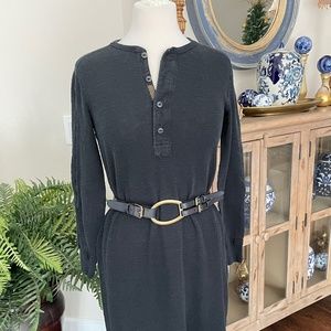 Polo Ralph Lauren Washed Black Waffle Knit Dress (belt not included)